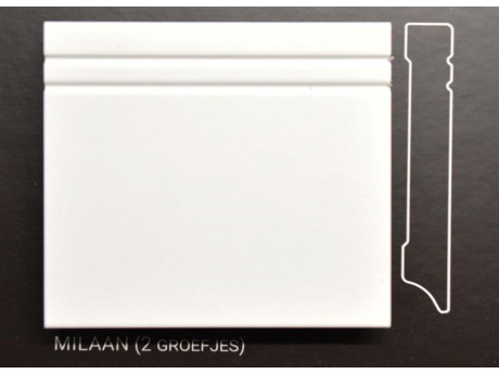Stijlplint Milaan Wit gelakt 7 cm.