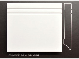 Stijlplint Milaan Wit gelakt 12 cm.